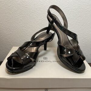 Bandolino 8.5M Patent Black Sling Back Sandals